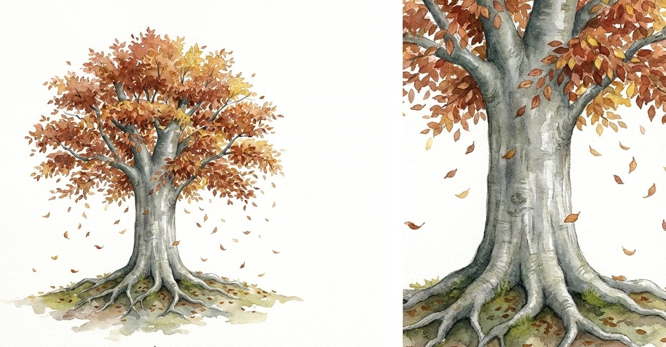 Hêtre avec écorce argentée